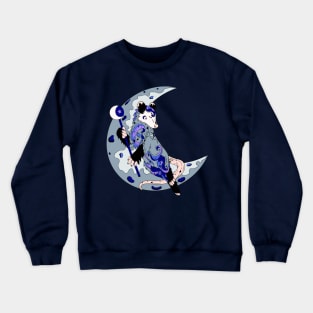 Fantasy opossum, spirit animal and protector of the moon Crewneck Sweatshirt